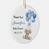 Blue Balloon Boy Baby Shower Ornament セラミックオーナメント (右)