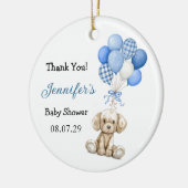 Blue Balloon Boy Baby Shower Ornament セラミックオーナメント (左)