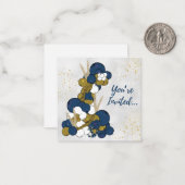 Blue Balloon Garland Anchor Invitation - Flat Card ノートカード (正面/裏面インサイチュ)