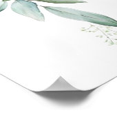 Blue Balloon Greenery Baby Shower Take One Favors ポスター (角)