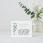 Blue Balloon Greenery Books For Baby Shower エンクロージャーカード (スタンド正面)
