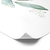 Blue Balloon Greenery Bow Baby Shower Welcome ポスター (角)