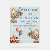 Blue Balloon Hedgehogs Celebration アクリルサイン (正面)