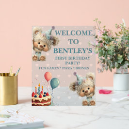 Blue Balloon Hedgehogs Celebration アクリルサイン