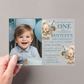 Blue Balloon Hedgehogs Celebration アクリル招待状 (インサイチュ (ポータブル))