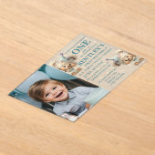 Blue Balloon Hedgehogs Celebration アクリル招待状 (レイダウン)