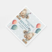 Blue Balloon Hedgehogs Celebration スタンダードランチョンナプキン (角)