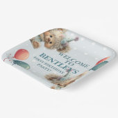 Blue Balloon Hedgehogs Celebration ペーパープレート (傾斜あり)