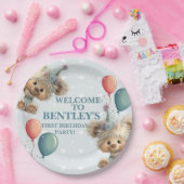 Blue Balloon Hedgehogs Celebration ペーパープレート (パーティー)