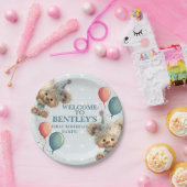 Blue Balloon Hedgehogs Celebration ペーパープレート (パーティー)