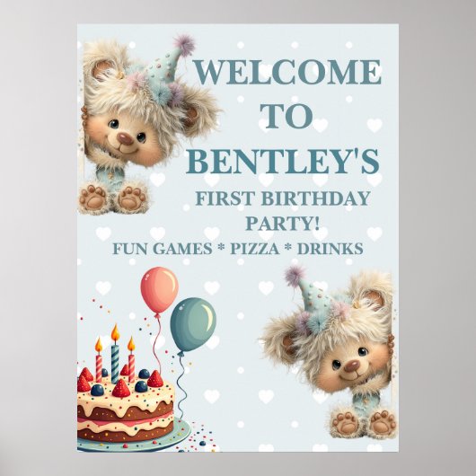 Blue Balloon Hedgehogs Celebration ポスター (正面)