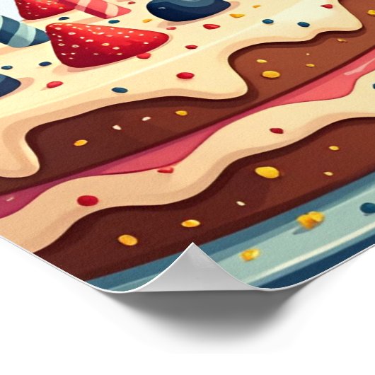 Blue Balloon Hedgehogs Celebration ポスター (角)