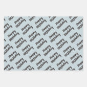 Blue Balloon Hedgehogs Celebration ラッピングペーパーシート (正面2)