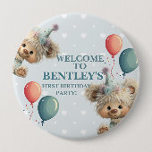 Blue Balloon Hedgehogs Celebration 缶バッジ (正面)