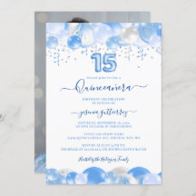 Blue Balloon Sparkle Quinceaenera写真