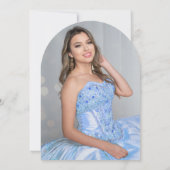 Blue Balloon Sparkle Quinceaenera写真 招待状 (裏面)