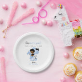 Blue Balloons Black Baby Boy First Birthday  ペーパープレート (パーティー)