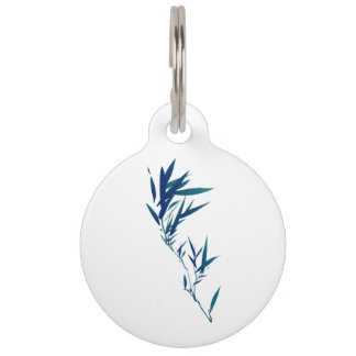 Blue Bamboo Leaf Pet Tag ペット　ネームタグ