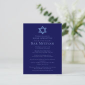 Blue Bar Mitzvah Artistic Star of David Party ポストカード (スタンド正面)