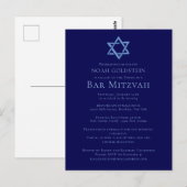 Blue Bar Mitzvah Artistic Star of David Party ポストカード (正面/裏面)