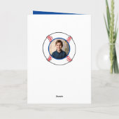 Blue Baseball Ball Kids Birthday Photo カード (裏面)