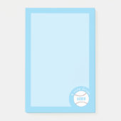 Blue Baseball Personalized Kids Notes  ポストイット (正面)