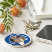 Blue Baseball Player Photo High School Spirit キーホルダー (側面)