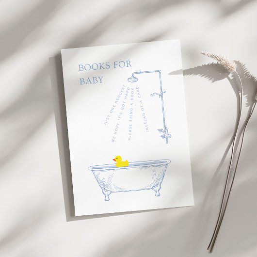 Blue Bathtub Duck Baby Shower Books For Baby エンクロージャーカード