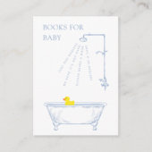 Blue Bathtub Duck Baby Shower Books For Baby エンクロージャーカード (正面)