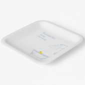 Blue Bathtub Yellow Duck Baby Shower Welcome ペーパープレート (傾斜あり)