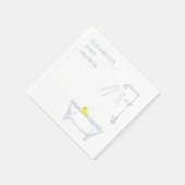 Blue Bathtub Yellow Rubber Duck Baby Shower スタンダードカクテルナプキン (角)