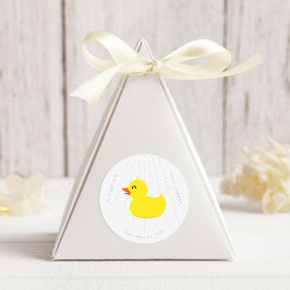 Blue Bathtub Yellow Rubber Duck Baby Shower ラウンドシール