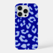 Blue Batik Leopard - phone case iPhoneケース (裏面)