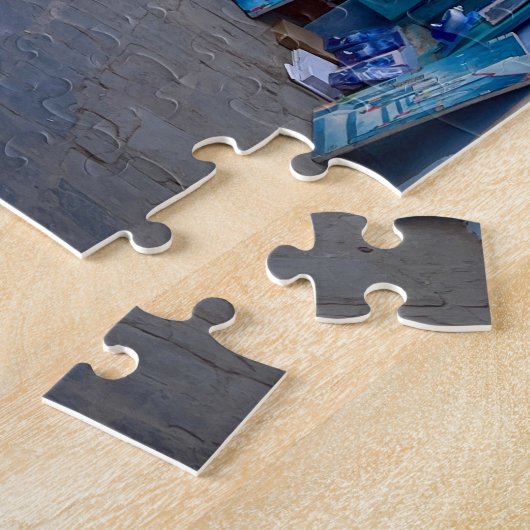 Blue Bazaar Alley | Chefchaouen, Morocco ジグソーパズル (側面)