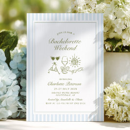 Blue Beach Bachelorette Weekend Itinerary 招待状