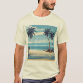 Blue Beach Bliss Tee - Serene Coastal Design Tシャツ (正面)
