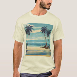 Blue Beach Bliss Tee - Serene Coastal Design Tシャツ