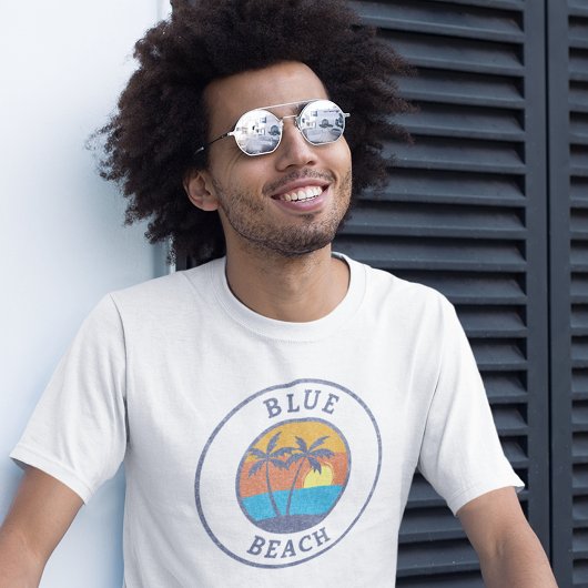 Blue Beach, Puerto Rico Faded Classic Style Tシャツ
