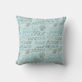 Blue Beach Shells Ocean Coast クッション (正面)