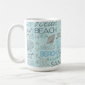 Blue Beach Shells Ocean Coast コーヒーマグカップ (左)