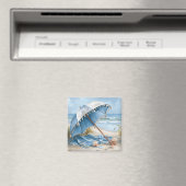Blue Beach Umbrella Fridge Magnet | Magnet マグネット (インサイチュ (食洗機))