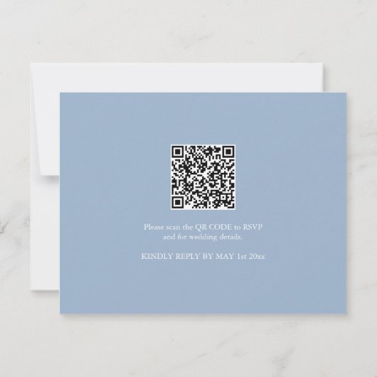 Blue Beach Wedding Event Details with QR Code 招待状 (裏面)
