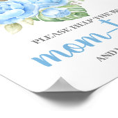 Blue Bearお救済母さん名前の看板 ポスター (角)