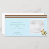 Blue Bearベビー発表フォトカード 案内状 (正面/裏面)