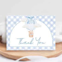 Blue Bear Bearly Wait Baby Shower サンキューカード
