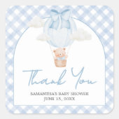 Blue Bear Bearly Wait Baby Shower  スクエアシール (正面)