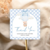 Blue Bear Bearly Wait Baby Shower  スクエアシール