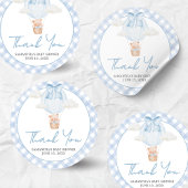 Blue Bear Bearly Wait Baby Shower  ラウンドシール