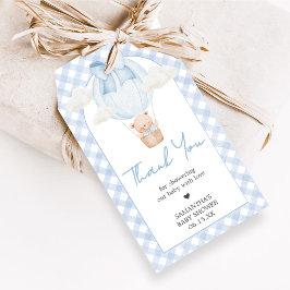 Blue Bear Bearly Wait Baby Shower Favor Tags ギフトタグ