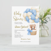 Blue Bear Spanish Baby Shower Boy invit 招待状 (スタンド正面)